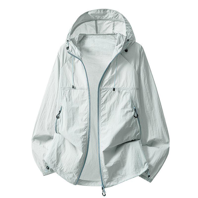 Men's Summer Loose-Fit Color Block Ice Silk Sun Protection Jacket UPF50+