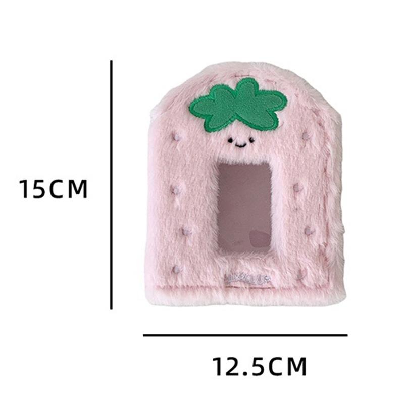 Álbum de Fotos Formato Morango 3 Polegadas Armazenamento Porta Cartão Fotográfico A8 Porta Cartão Fotográfico Desenho Animado Plush Álbum de Armazenamento