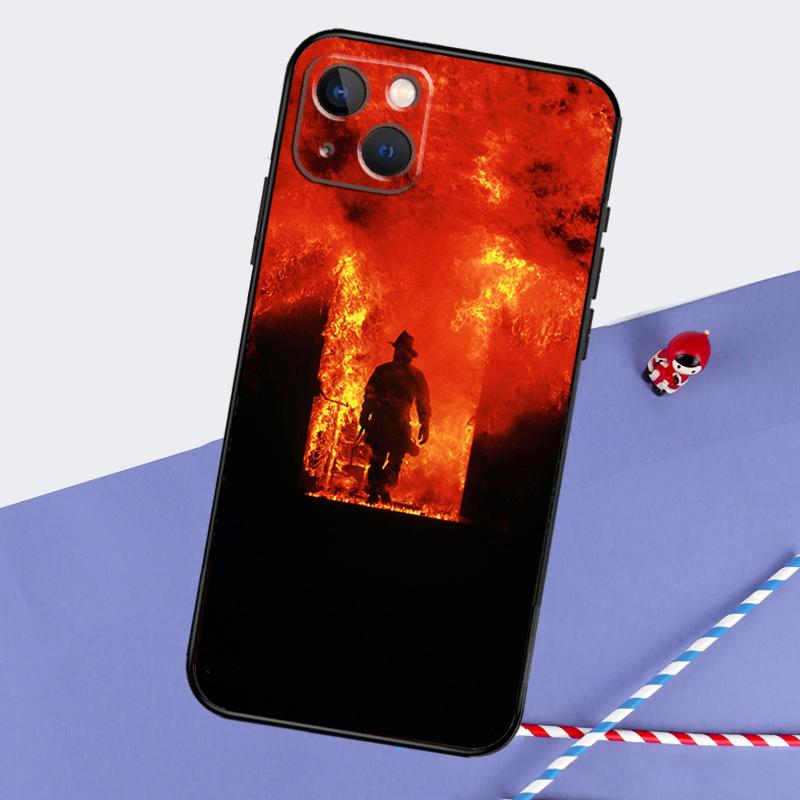 Firefighter Fire Fireman Phone Case For iPhone 16 15 Pro Max 12 13 Mini 11 14 Pro Max XR 16 15 Plus 16e Cover Coque