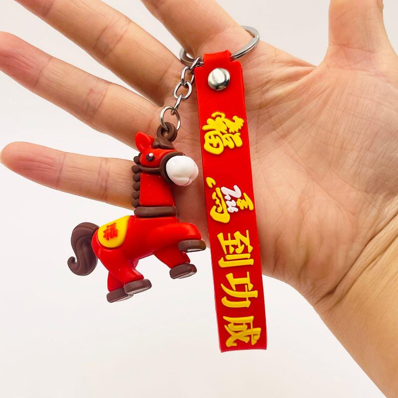 Süßer Schlüsselanhänger 2026 Jahr des Pferdes Tierkreis Pony Anhänger Paar Rucksack Schmuck Neujahr Erfolg Ankunft Modisches Accessoire