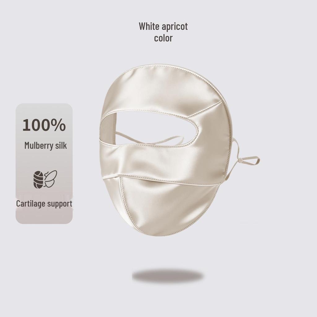 Damen 100% Maulbeerseide UV-Schutz Gesichtsmaske mit weicher Knochenstütze