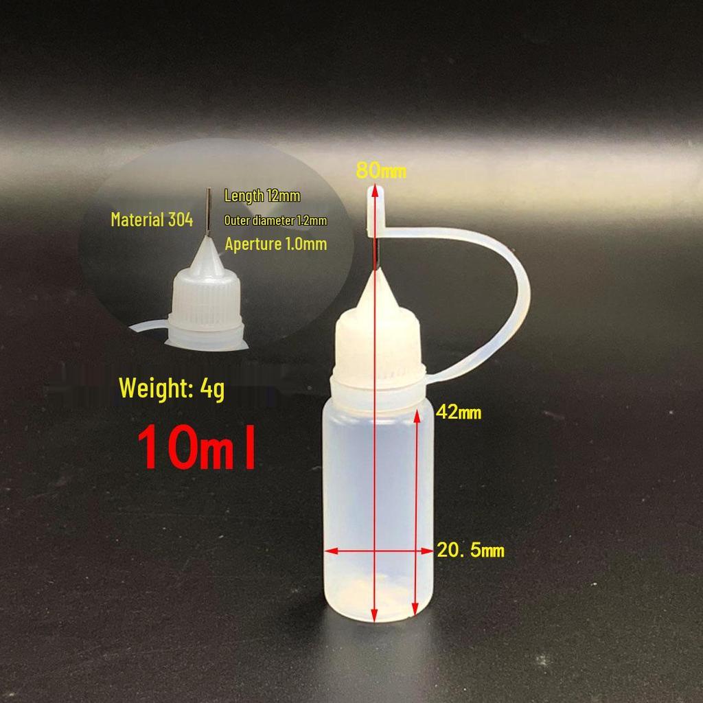 Needle-Point Liquid Dispensing Bottle for Makeup, Tattoo Pigment, Essential Oils, PE Plastic