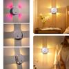 4 LED Magnetic Motion Sensor Smart RGB Gradient Night Light Rechargeable Wall Lamp Bedroom Cabinet Wardrobe Lamp Staircase Lamp