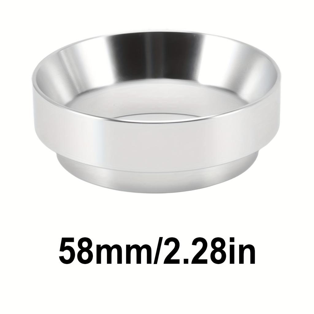 51/53/58mm Espresso Dosing Funnel, Aluminum Magnetic Coffee Funnel Compatible, Silver/Black Espresso Magnetic Dosing Ring