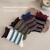 Meilade Autumn 2025 Striped Double Ribbed Socks for Women & Kids - 4 Pack