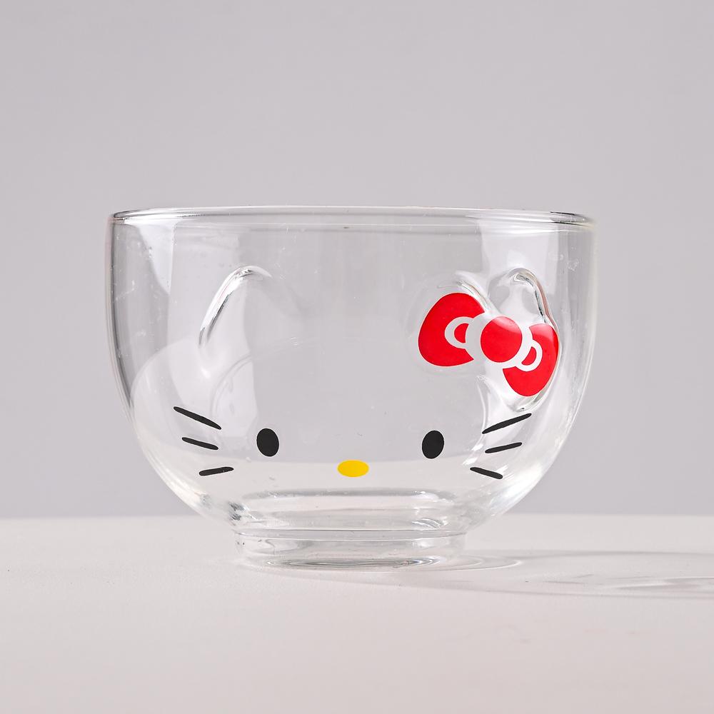 Cute Cartoon Cat Glass Bowls Set Thickened Clear Bowl Heavy Duty for Home Use Perfect for Snacks Fruits and Desserts