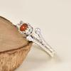 Red Gemstone Adjustable Ring In 925 Sterling Silver | Minimalist Open Ring | Handmade Stackable Jewelry Gift for Women