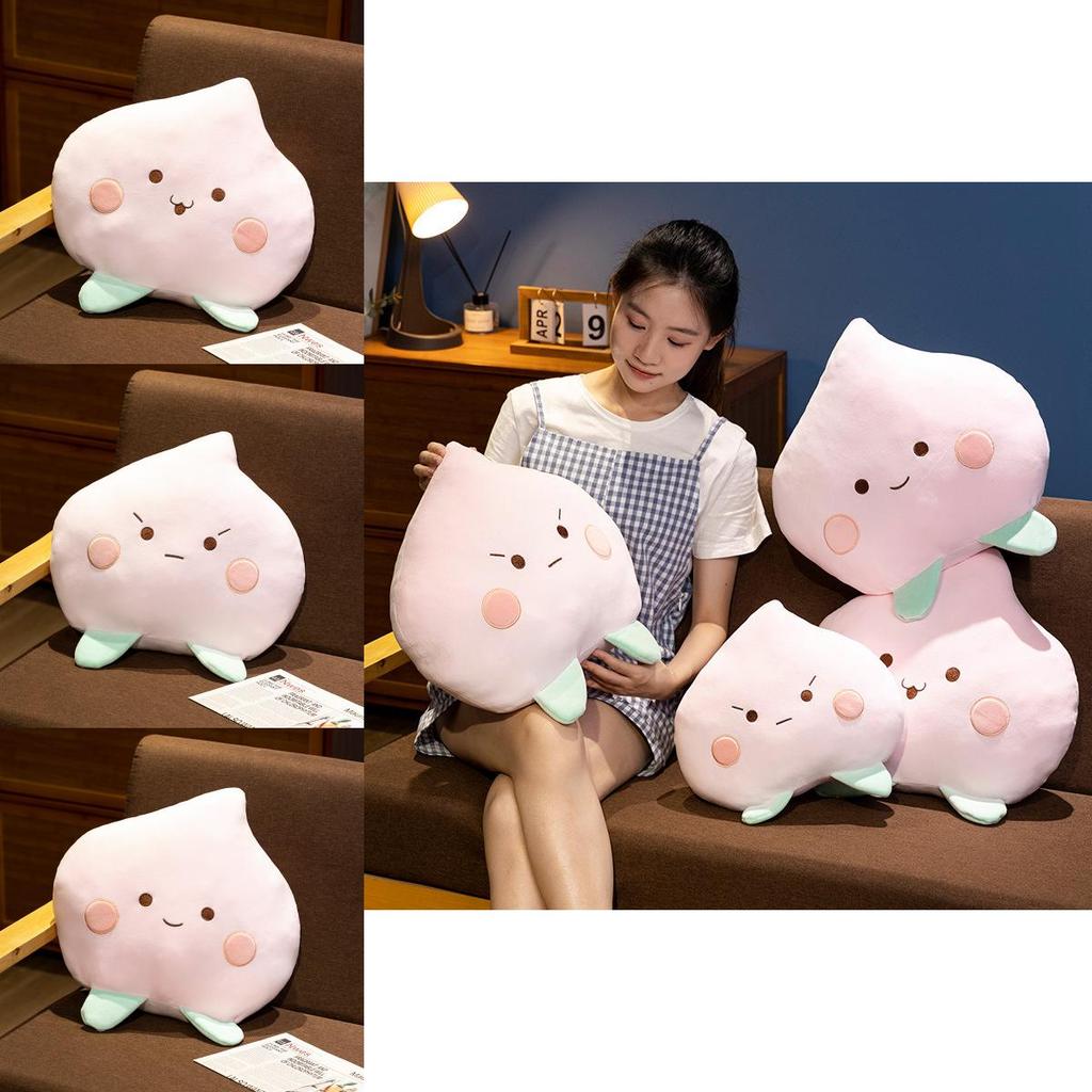 Cartoon Peach Expression Pillow Plush Cushion For Girls Bedroom Decor