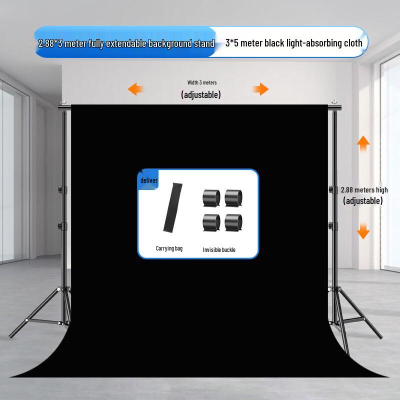 OLOEY Black Light-Absorbing Photography Background Cloth Set