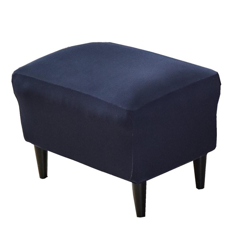 Ensfarget ottomansk trekk Spandex rektangel avføringstrekk Alt inkludert fotskammel Møbelbeskytter Sofa Fotstøtte Slipcovers