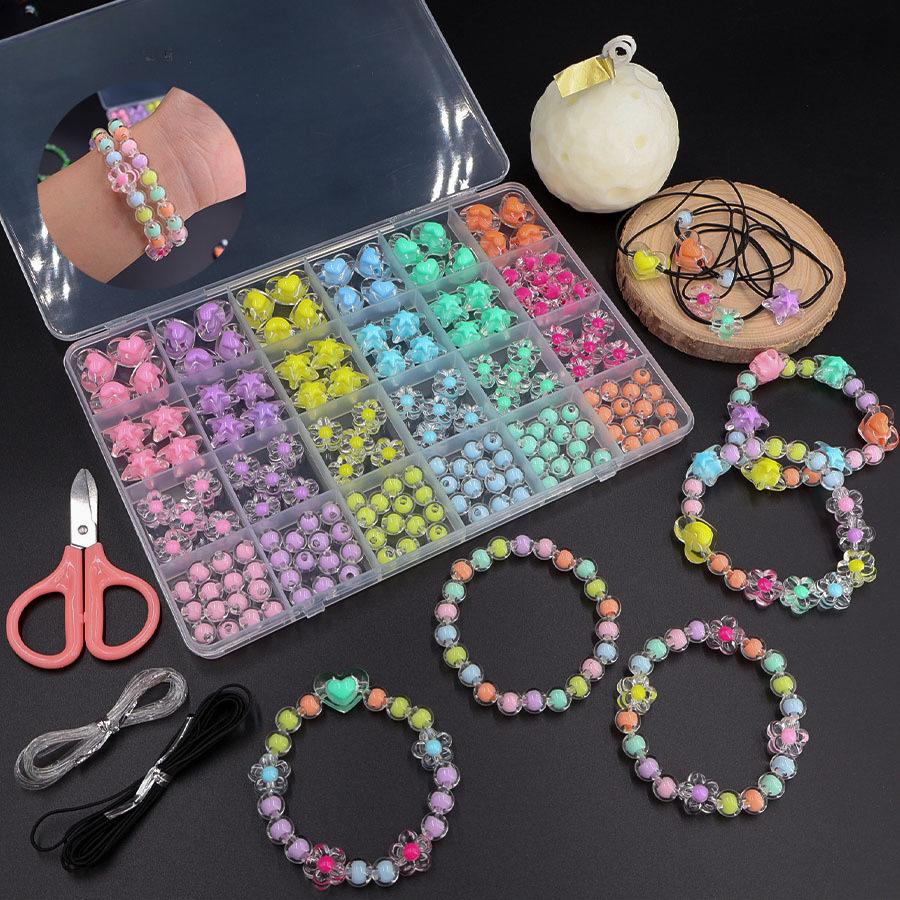 Acryl 24-Fächer Perlen-Set für DIY Armband und Schmuckherstellung