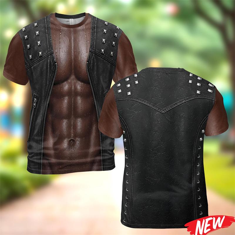 Summer Men's 3D Printed Crew Neck Sports T-Shirt