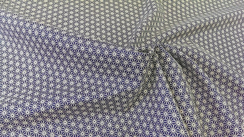 Fujin Club Sheeting with Hemp Leaf 108cm Wide Japanese-style Print, (Navy, 1m50cm)