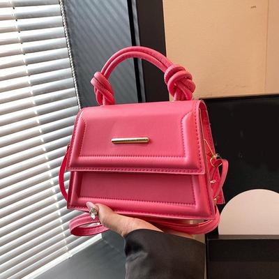 Stylish Solid Color PU Leather Women's Shoulder Bag Handbag Design Small Crossbody Bag Ladies Flap Messenger Bag