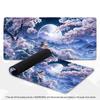 Tapis de Souris XXL Sakura Violet Pleine Lune Pagode Orientale Portail Torii Lac de Montagne Tapis de Jeu Antidérapant Pour Décoration de Bureau