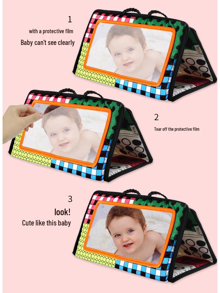 Aipinqi Baby Funhouse Mirror Cloth Book: Car Hanging Toy with Foldable Pendant for Back Seat