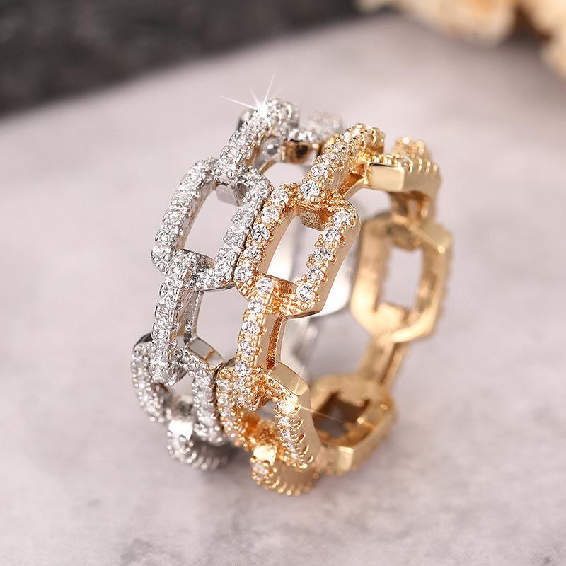 Full set zircon chain ring for women