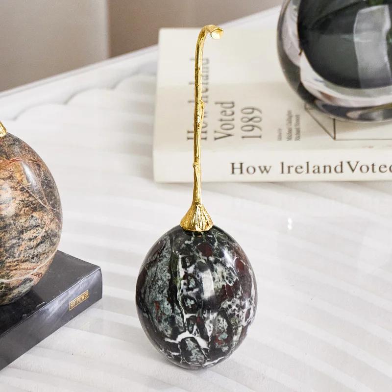 Creative Natural Marble Ornaments Dinosaur Egg Marble-patterned Egg Abstract Handicrafts Home Decoration Accessories