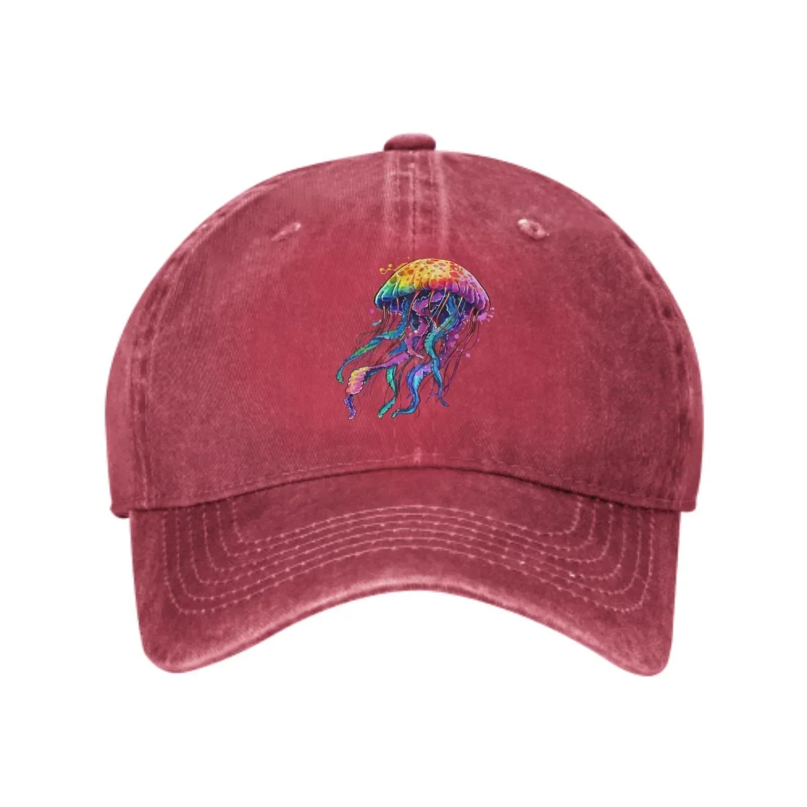 

Colorful Jellyfish Baseball Caps for Unisex WoUnisex Adjustable Fashion Casual Trucker Hats for Outdoor Fishing Activities One Size