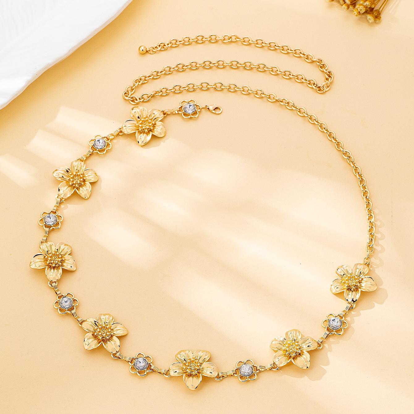 

Women s Waist Chain, Shiny Floral Bohemian Style Waist Chain, Suitable for Daily Wear and Vacation Wear