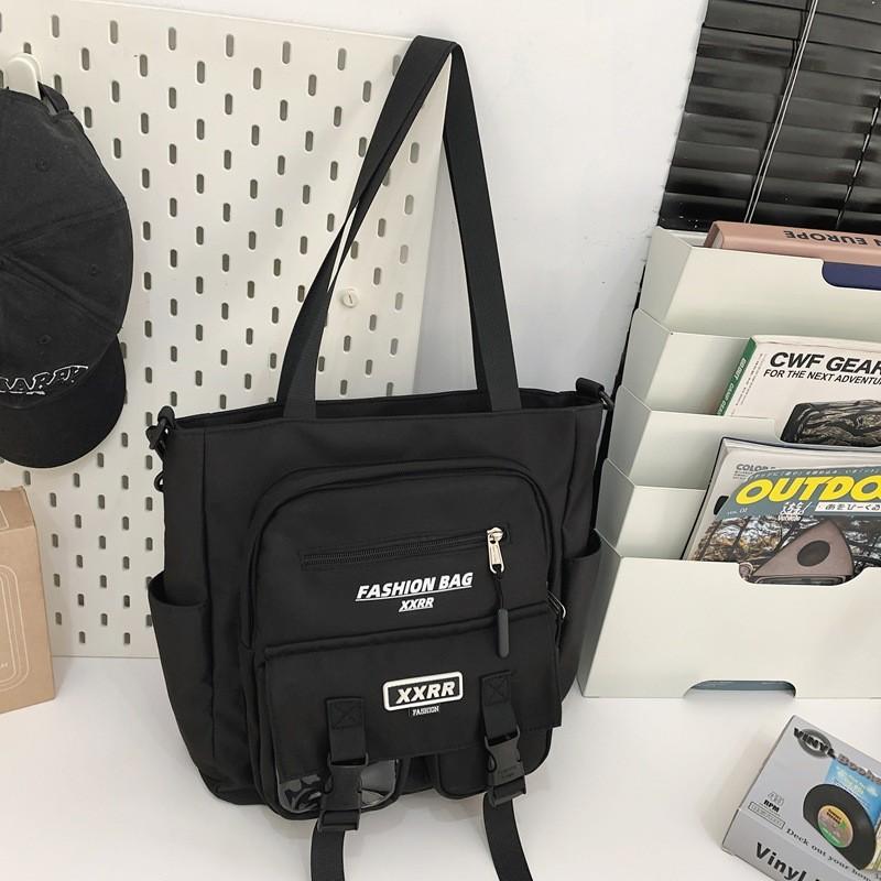 Streetwear Canvas Shoulder Bag For Men With Multiple Pockets For Daily Use