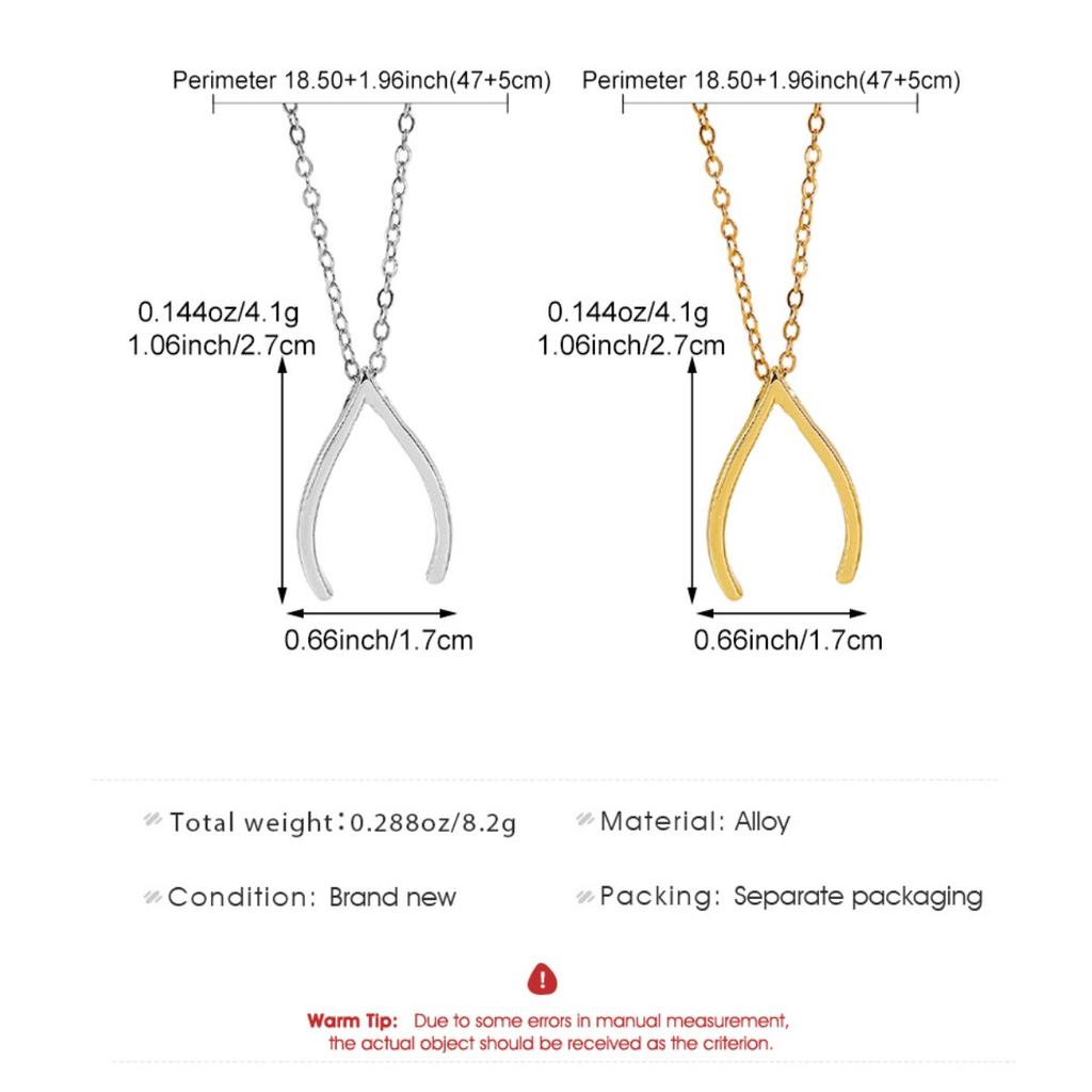 Minimalistische Gabelbein-Anhänger-Halskette Einfacher Glücksbringer Schmuck