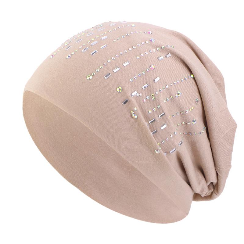 Men's and women's hot diamond cotton pullover hats, ear protection headscarf hats, confinement hats, stacking hats JDU-
