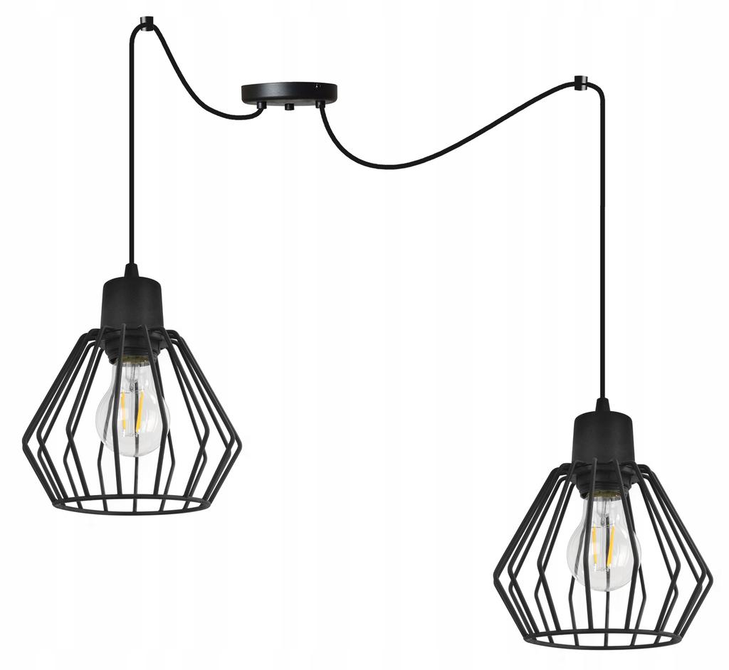 Hanging Lamp, Ceiling Chandelier, Wire Shade, Led
