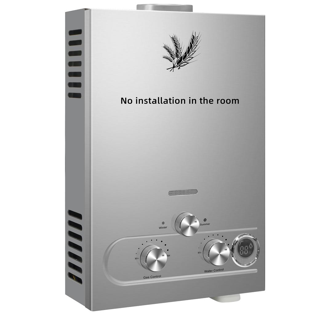 SIHAO 6L 8L 10L 12L 16L 18L GPL Portatile Scaldabagno Istantaneo a Gas Propano GPL Murale Senza Serbatoio Display Digitale