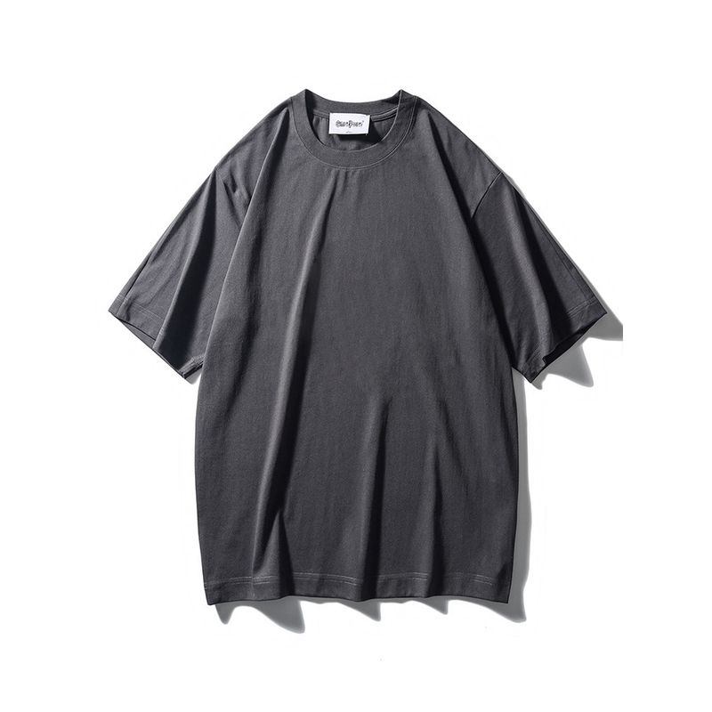 American Heavy Weight Heavy Weight Short Sleeve T-Shirt Men 2024 New Arrival Fashion Trendy Brand Summer Export Export White T-shirt