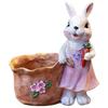 Kanin med morot Blomkruka Återanvändbara Påsk Dekorativa Prydnader Mångsidig Tecknad Vårblomkruka För Utomhusbalkong