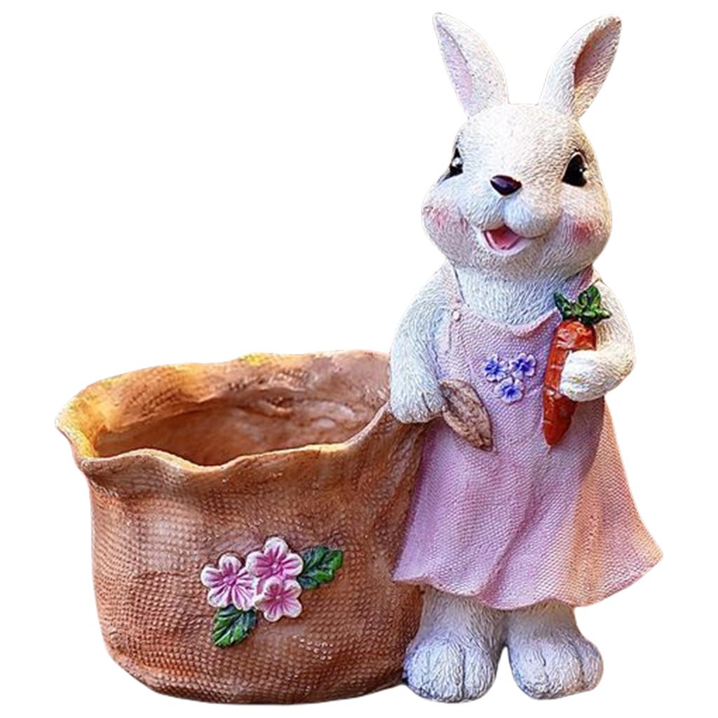 Lustiger Oster-Blumentopf Wiederverwendbar Hase mit Karotte Blumentopf Mehrzweck Cartoon Frühlings-Blumentopf für Zuhause Festival Dekoration