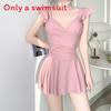 Womens Onepiece Swimsuit With Solid Color And V Neck Design For Water Sports And Slimming Fit
