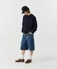 STENDS [M~4Xl] Henley Neck Semi-Oversized Sweatshirt_Navy