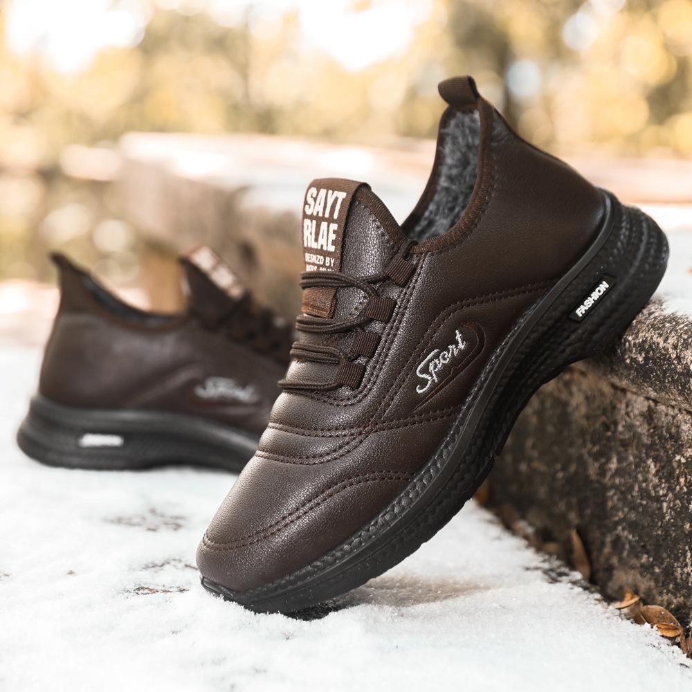 

Мужские и женские зимние мягкие хлопковые бархатные туфли - Легкие, теплые, повседневные для среднего и пожилого возраста 40 коричневый