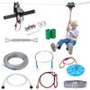 SucceBuy 60/80/100/120FT Zipline Kit Až 500 liber Zahrada Venkovní Hřiště Zábava Nerezová Ocel Bezpečnostní Postroj Sedátko