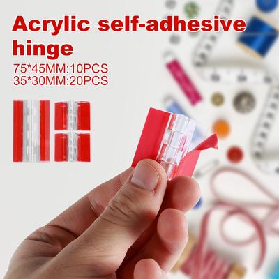 10/20Pcs Folding Hinges Acrylic Transparent Hinges Self Adhesive Hinge Plastic Hinges Boxes Clear Adhesive Hinges Foldable Hinge