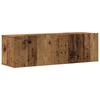 TV Wall Cabinets Set of 4 Rustic Wood Look Particleboard