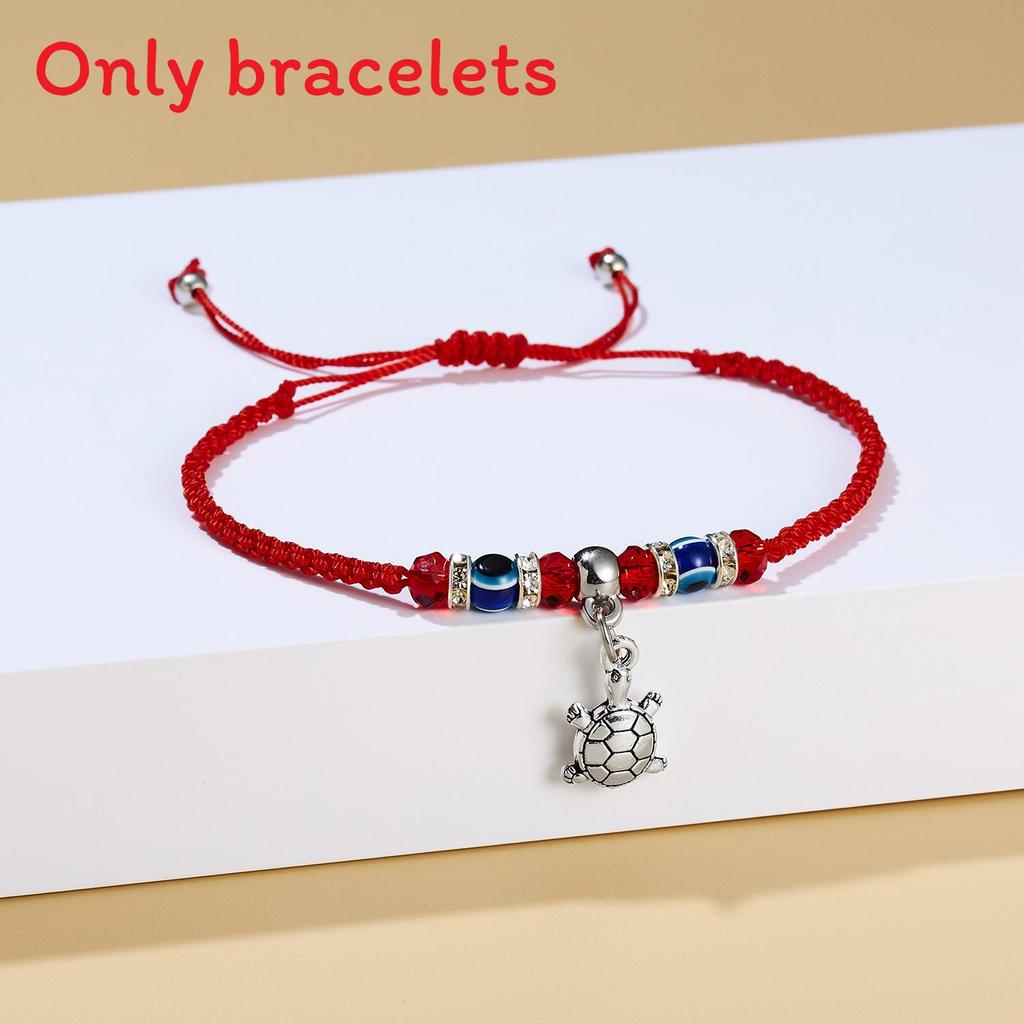 Owl Flower Turtle Elephant Pendant Weaving Bracelet With Alloy For Gift And Travel