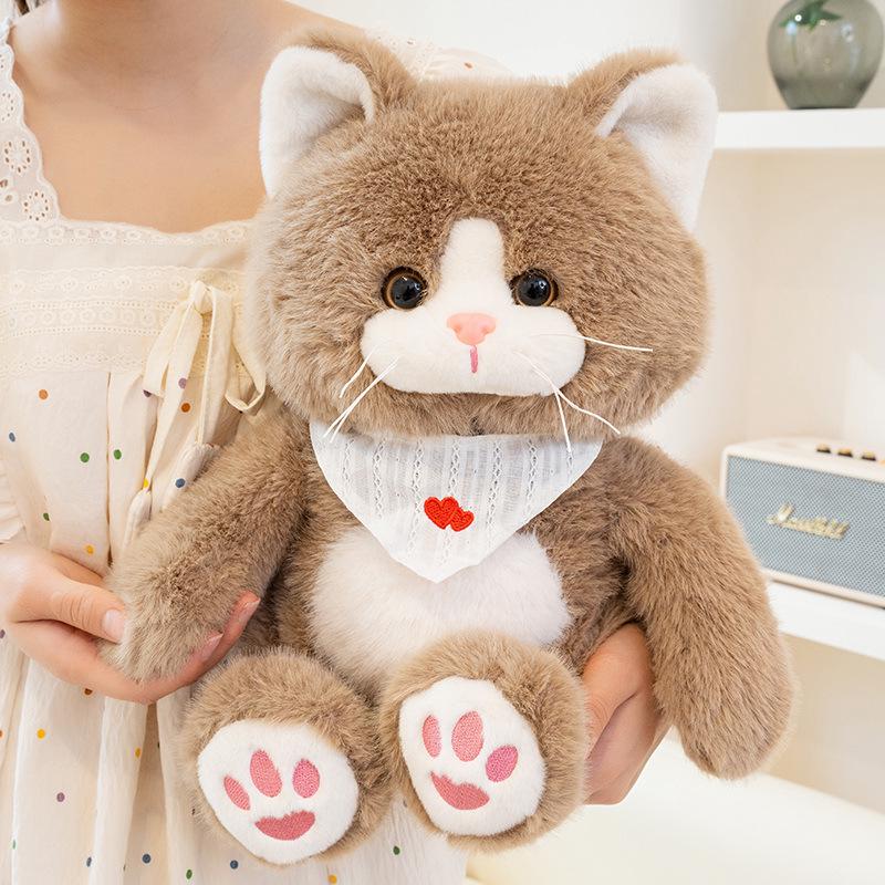 

Трансграничный уютный плюш Котенок - Милая кукла Коко-кошка, Идеальный утешительный подарок на день рождения девушки 25cm, 0.215kg коричневый