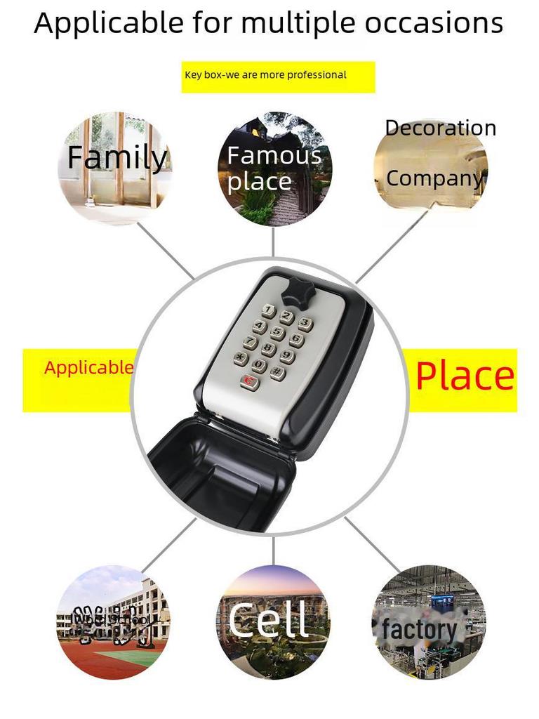 Cutie de blocare cu chei, montată pe perete, impermeabilă, pentru securitate