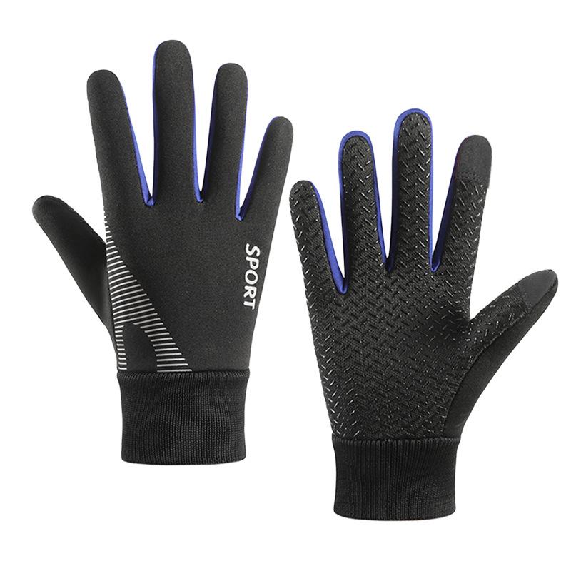 "Kids' Warm Non-Slip Waterproof Gloves with Velvet Lining for Bike Riding"