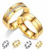 Stainless Steel Diamond Couple Rings - European, American & Korean Style Zircon Hand Jewelry