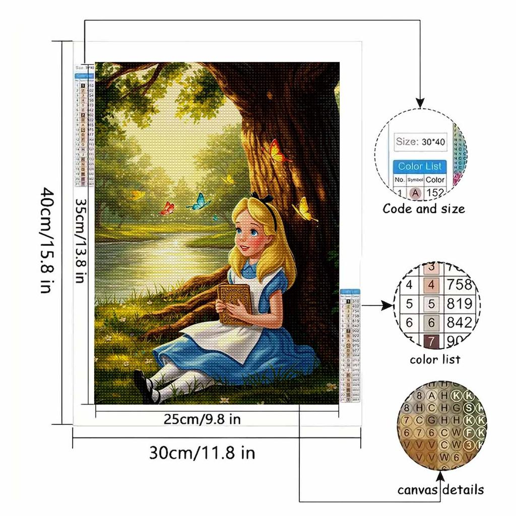 5D Diy Diamond Painting Alice Under The Tree Full Drill Rhinestones Mosaic Embroidery Handmade Products Home Decor Gift