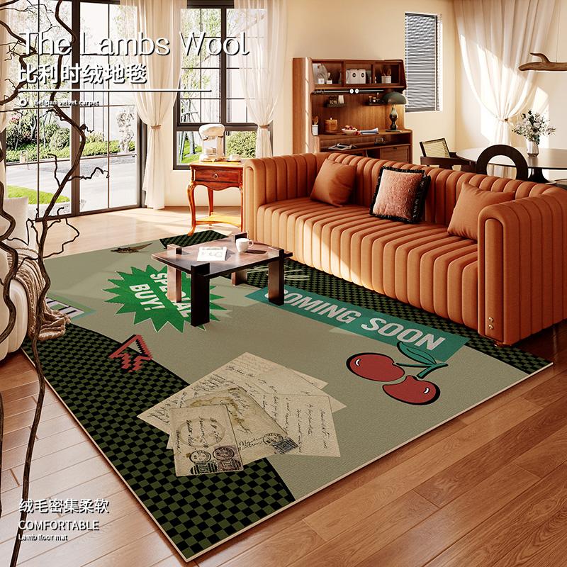 American Retro Carpets for Living Room Large Area Bedroom Decor Carpet Cartoon Abstract Lounge Rug Home Washable Soft Floor Mat