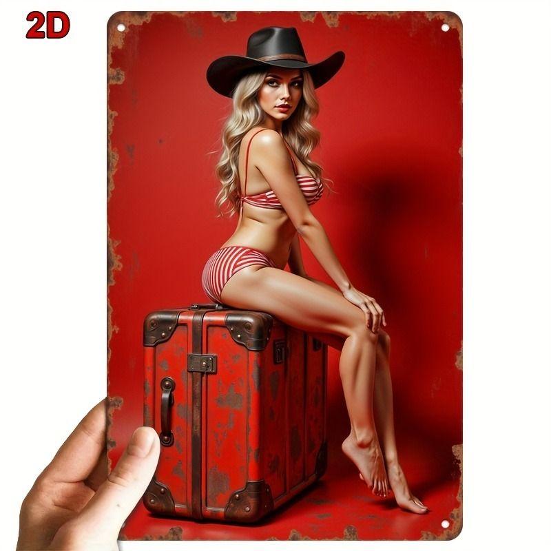 Retro Metal Tin Sign Sexy Woman Wall Art Home Decor 8x12 Inch 20x30 cm