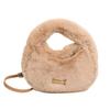 New Pattern Women Faux Fur Plush Handbags Fashion Lady Small Shoulder Crossbody Bag Winter Casual Tote Half-Moon Hobos for Women