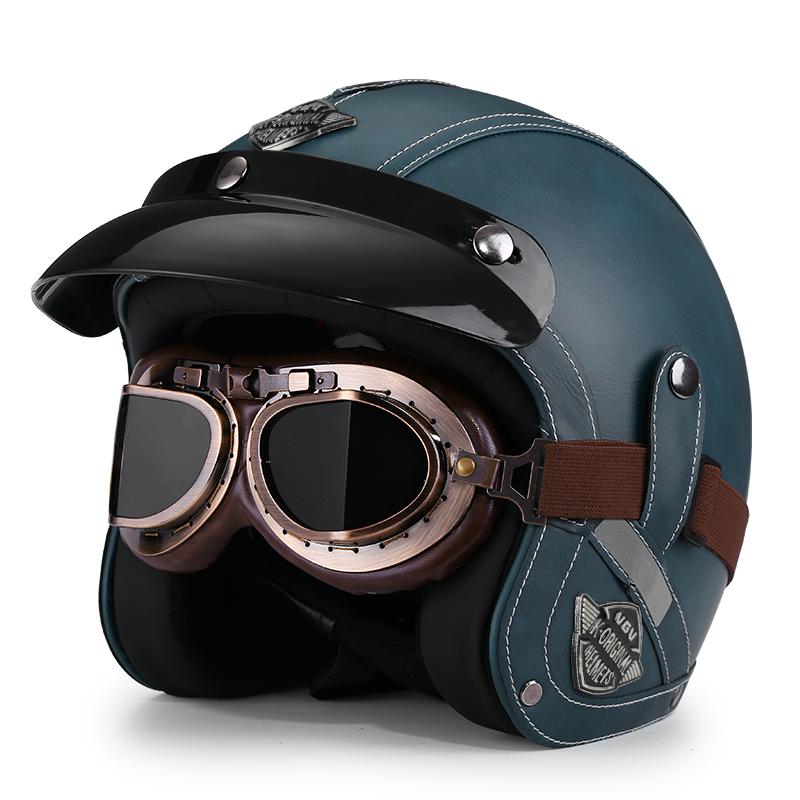 Retro Crown Prince Pedal Motorcycle Helmet Men's and Women's Four Seasons Cycling Motorcycle Electric Car Three-quarters Helmet