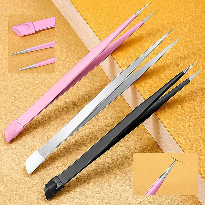Double Sided Nail Tweezers Silicone Pressing Head Nail Tweezers Sticker Picker Nails Tools Manicure Nail Art Tools Accessories