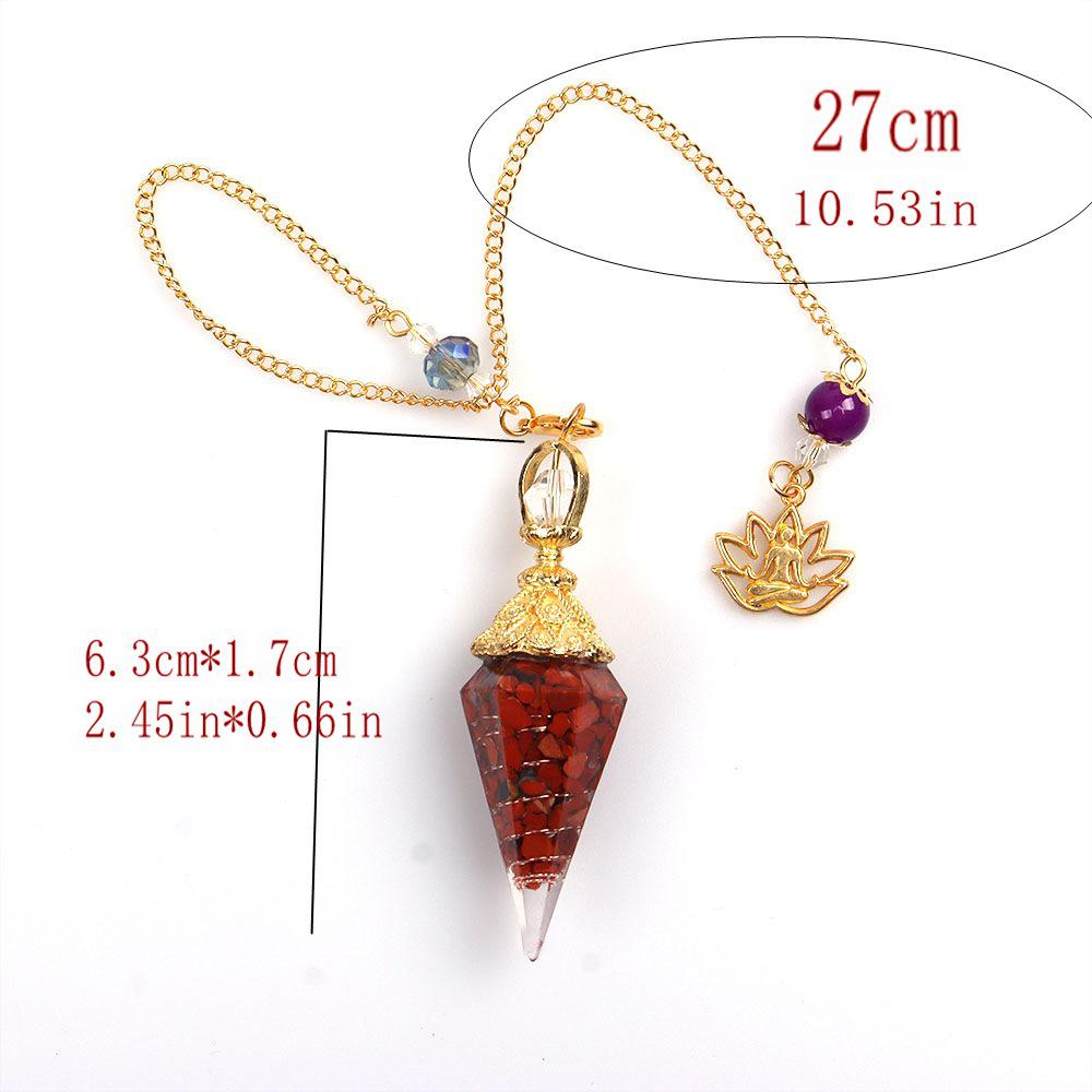 Antique Silver Seven Chakra Crystal Resin Pendulum with Semi-Precious Chips Pendant